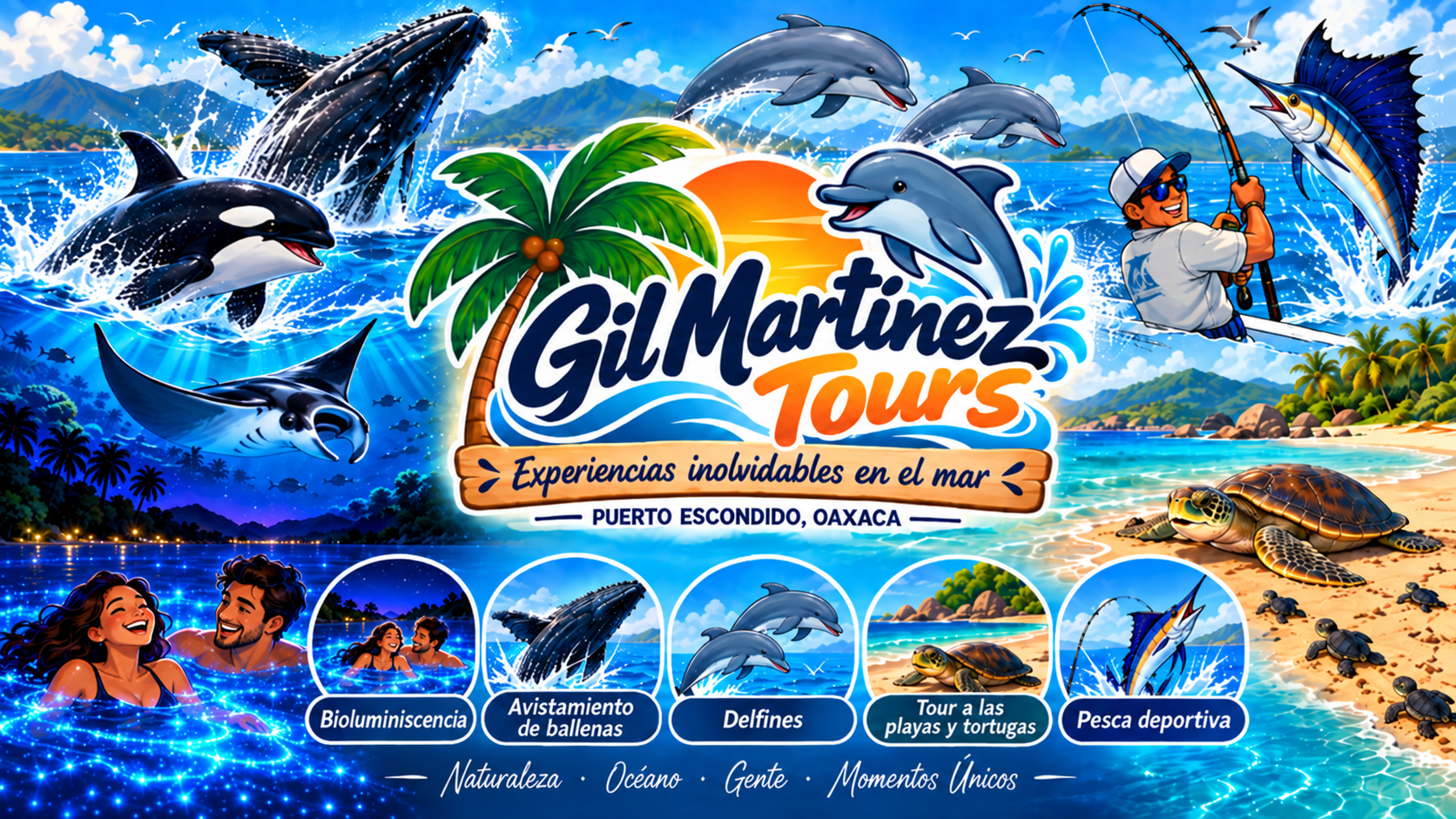 Experiencias de GilMartínez Tours: ballenas, delfines, playas, tortugas y bioluminiscencia